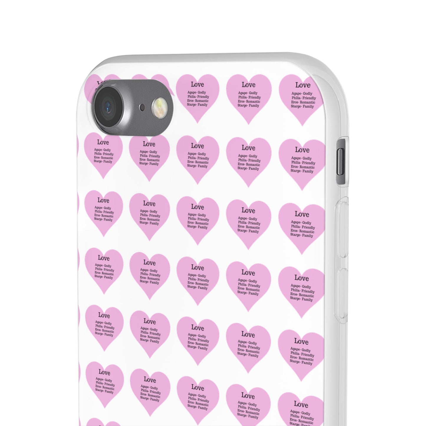 Pink Hearts Transparent Phone Case