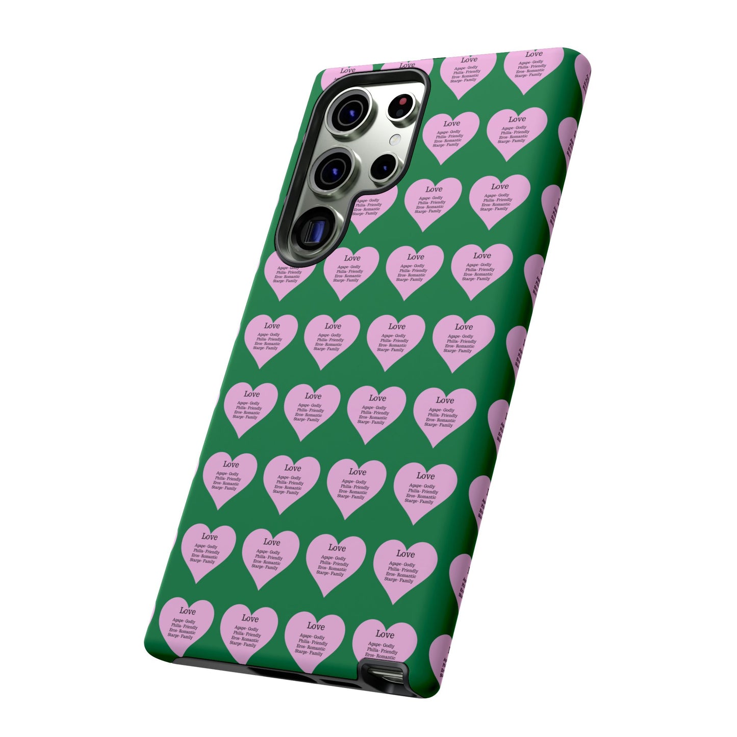 Hearts-A-Flutter Phone Case (Samsung)(Dark green)