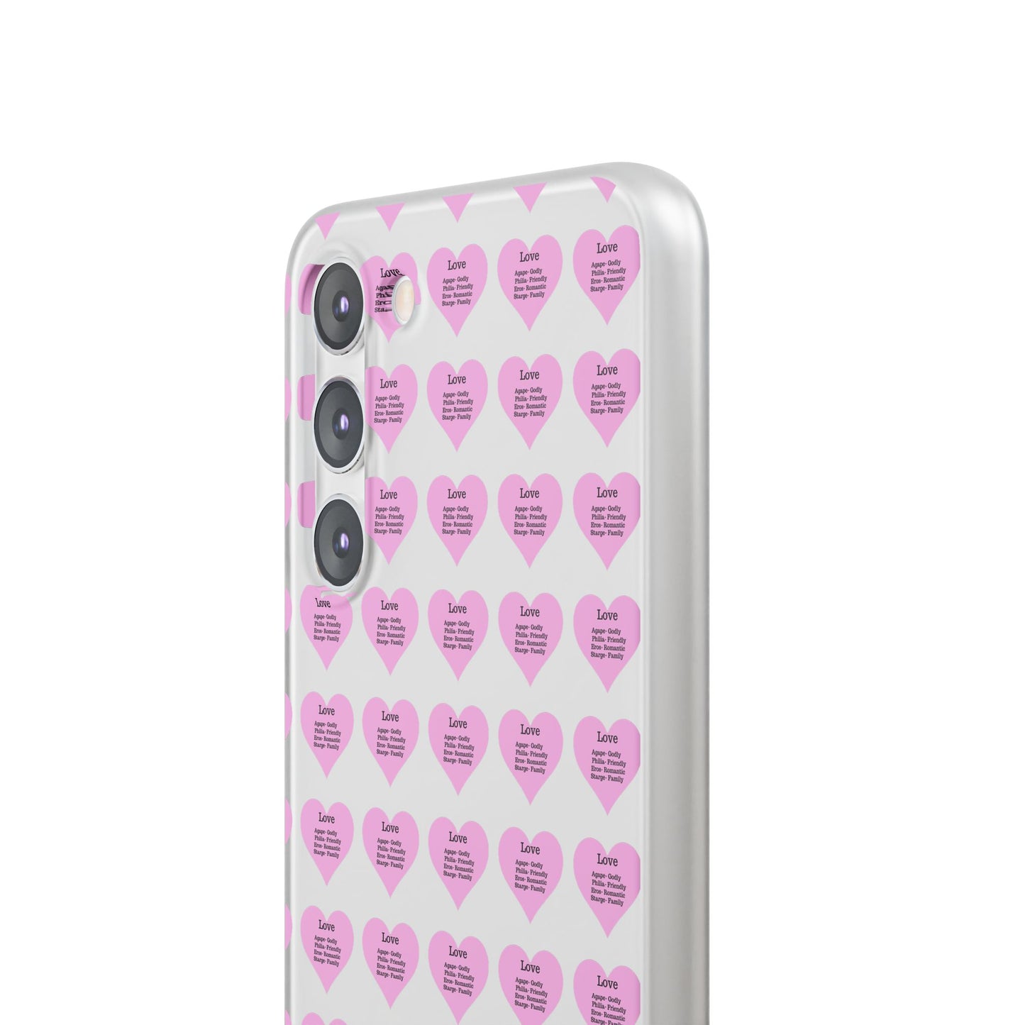 Pink Hearts Transparent Phone Case