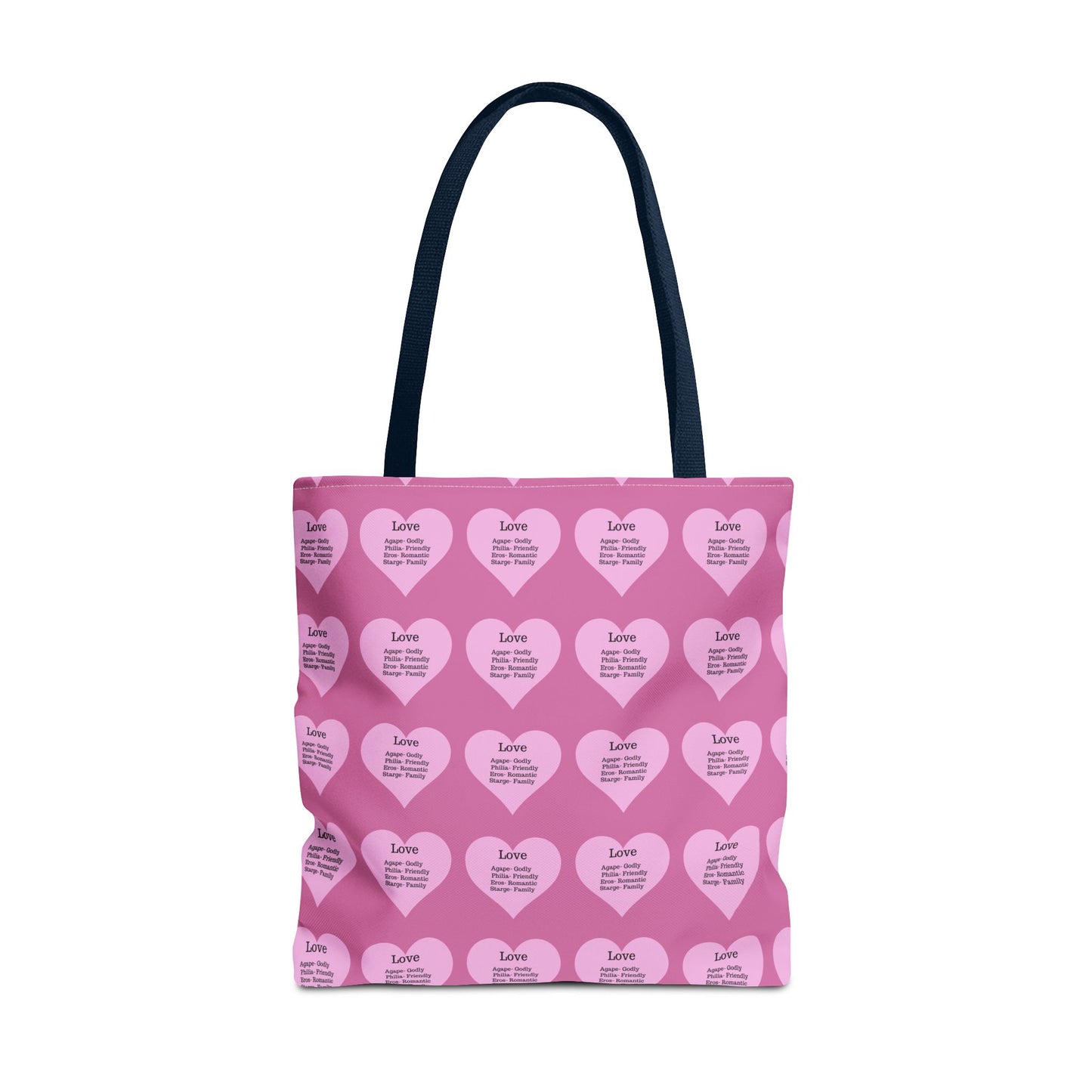 Pink Hearts Tote Bag (Light pink)