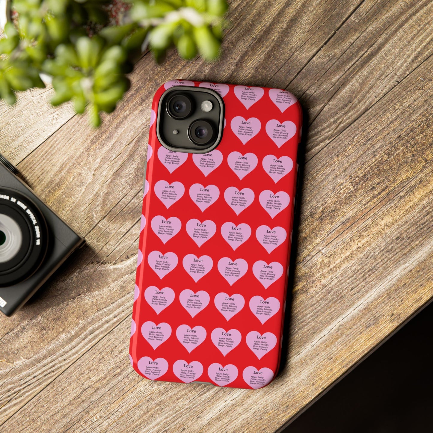 Hearts-A-Flutter Phone Case (iPhone, Google Pixel)(Red)