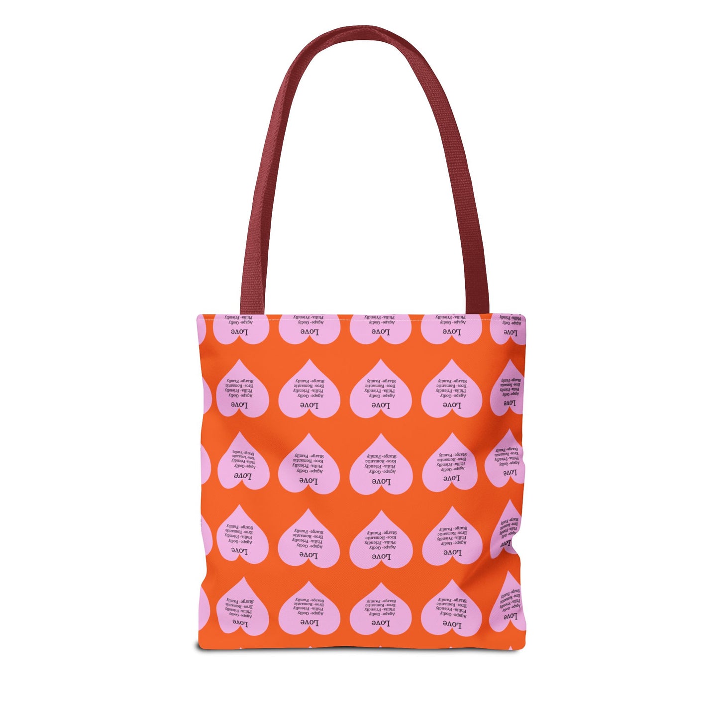 Pink Hearts Tote Bag (Orange)