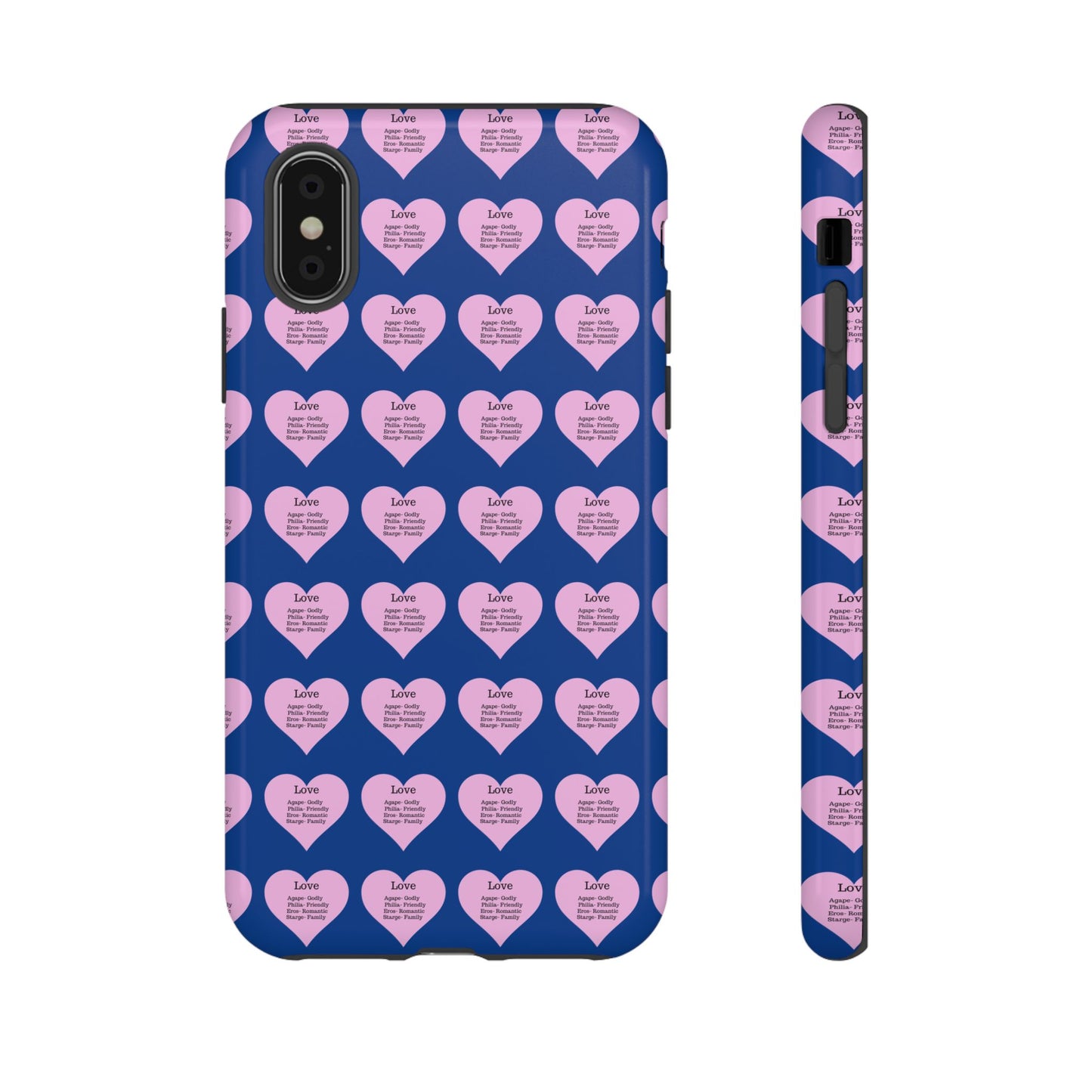 Hearts-A-Flutter Phone Case (iPhone, Google Pixel)(Dark blue)