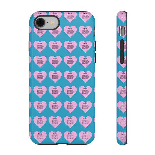 Hearts-A-Flutter Phone Case (iPhone, Google Pixel)(Turquoise)
