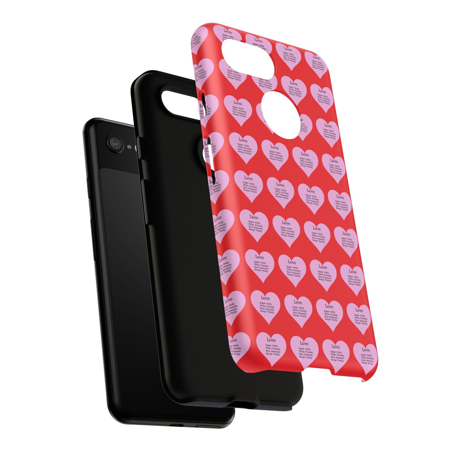 Hearts-A-Flutter Phone Case (iPhone, Google Pixel)(Red)