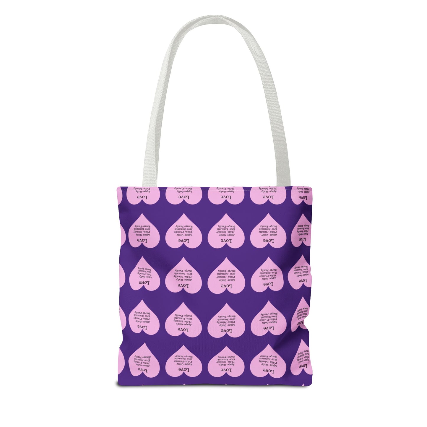 Pink Hearts Tote Bag (Purple)