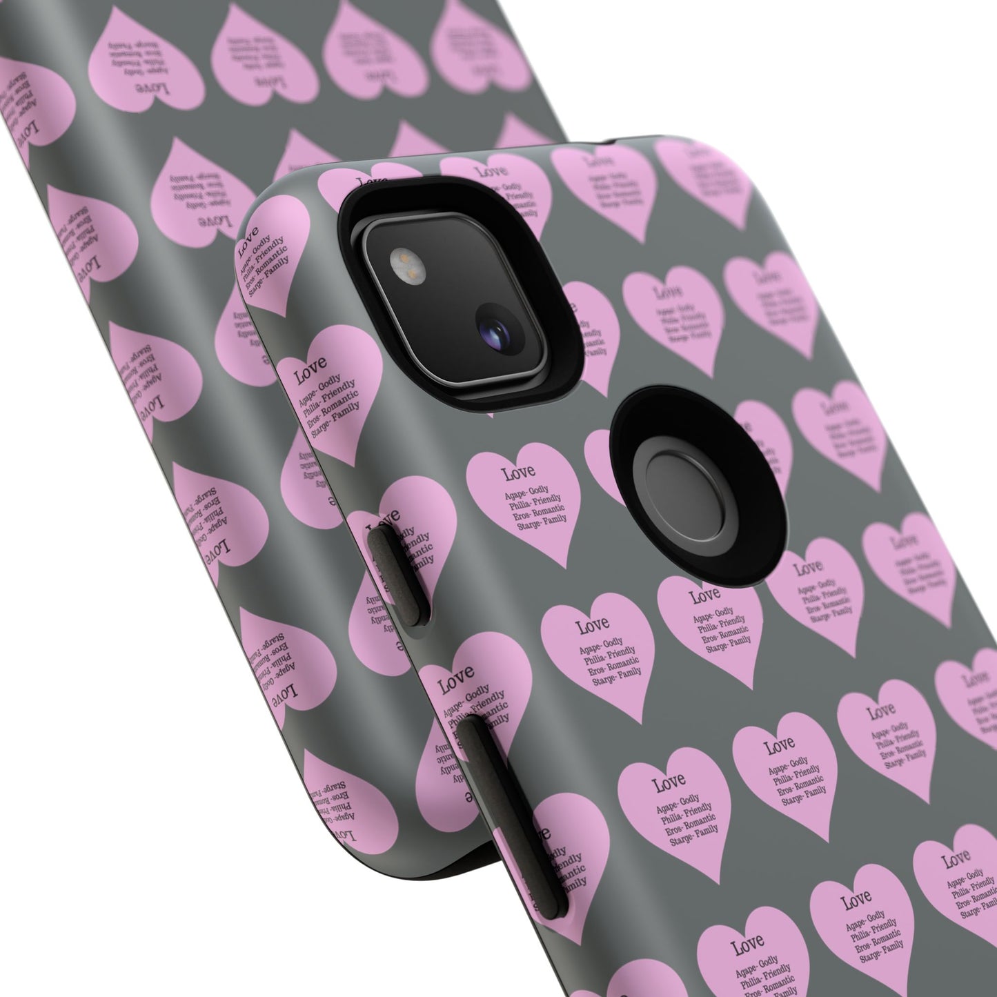 Hearts-A-Flutter Phone Case (iPhone, Google Pixel)(Dark grey)