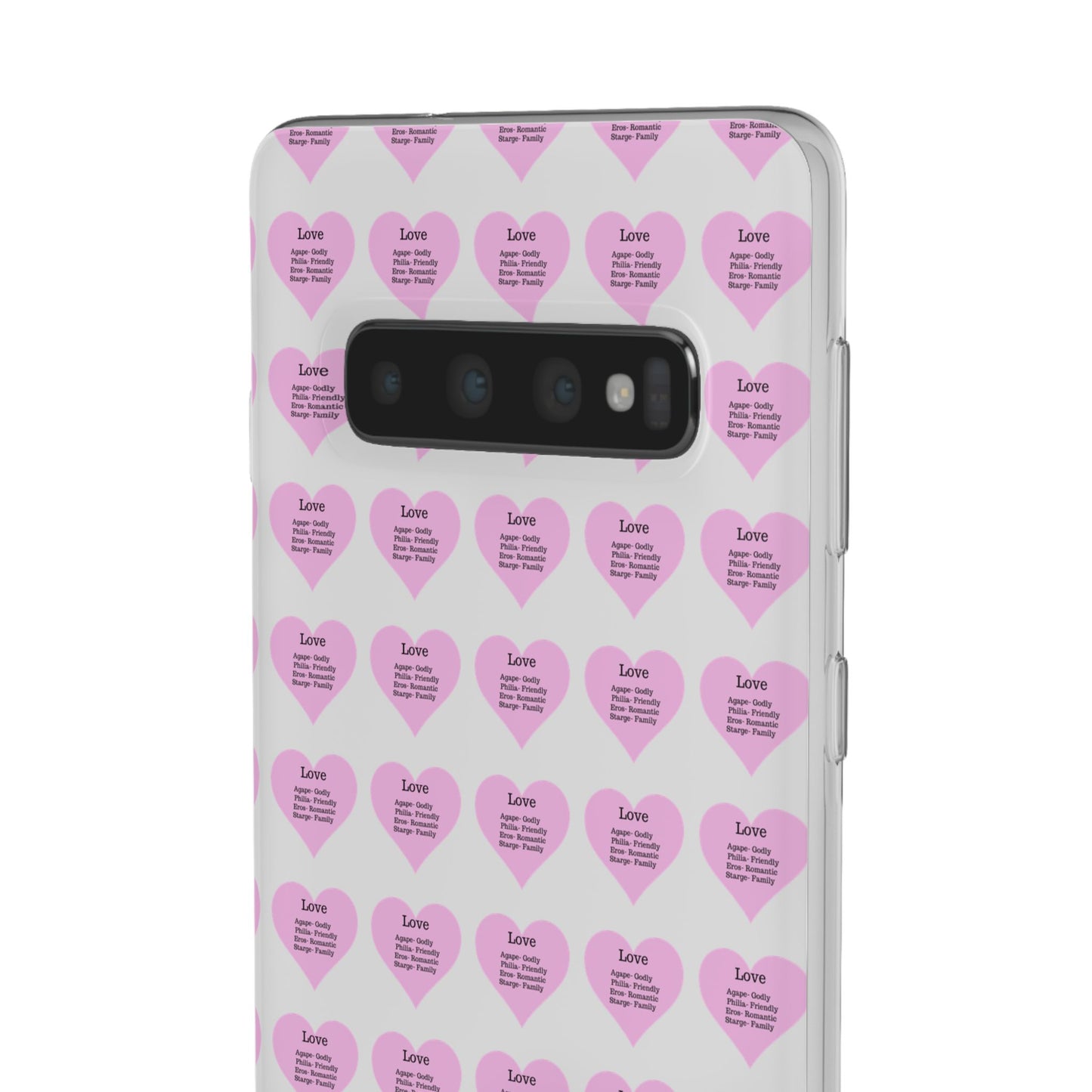 Pink Hearts Transparent Phone Case