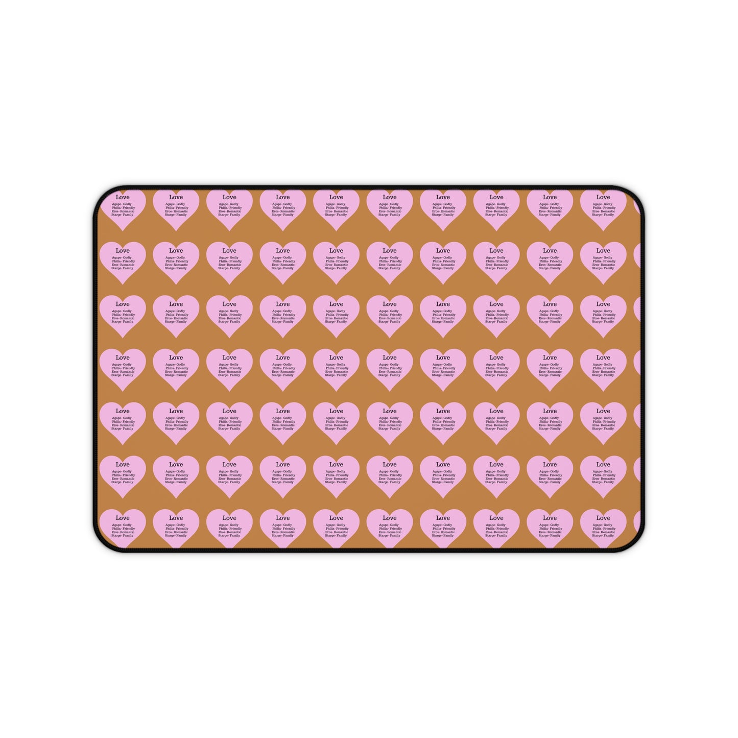 Love Hearts Desk Mat (Light brown)