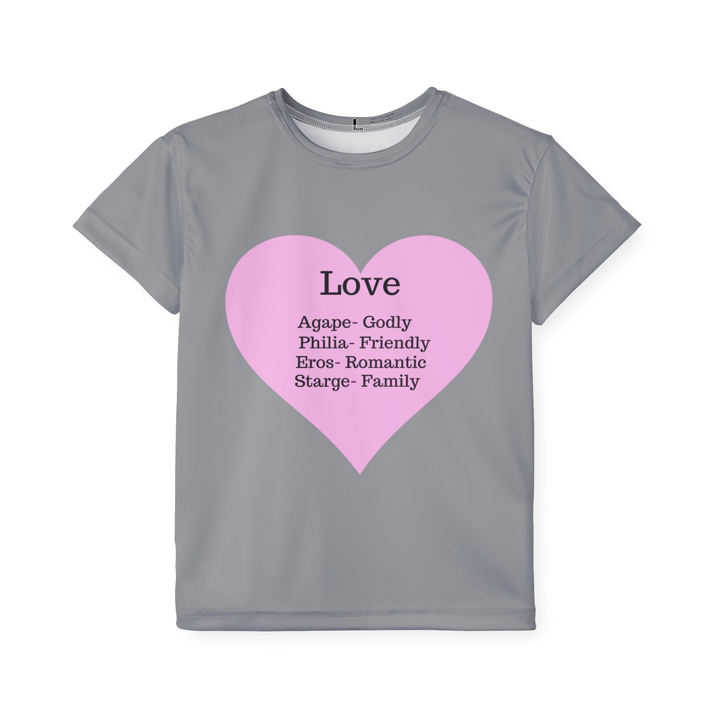 Types of Love Heart Kids Performance Jersey (Grey)