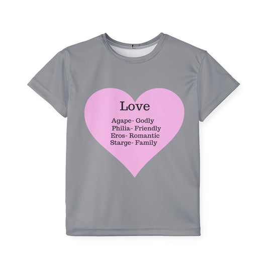 Types of Love Heart Kids Performance Jersey (Grey)