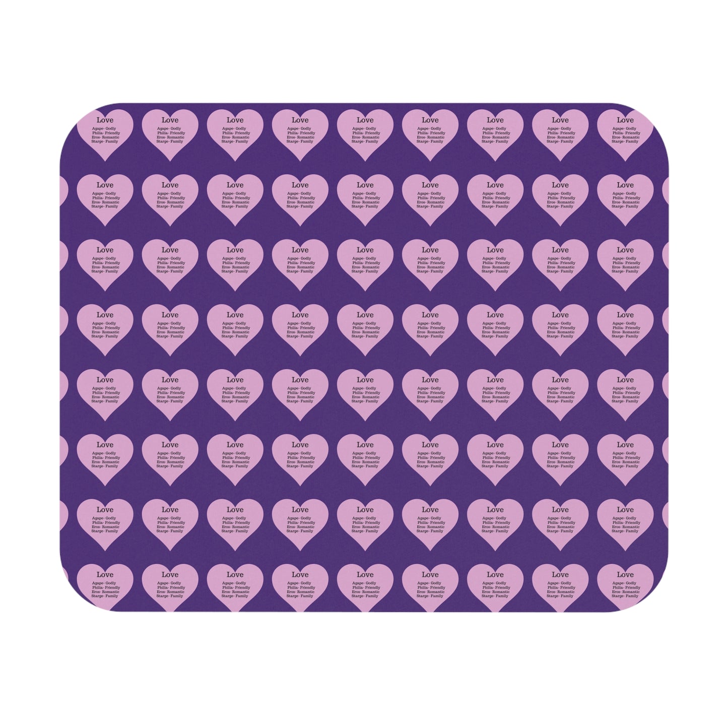 The Four Loves Mouse Pad Pattern Look (Purple)
