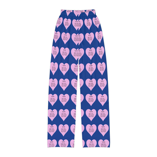 Kids' Love Heart Lounge Pants (Dark blue)
