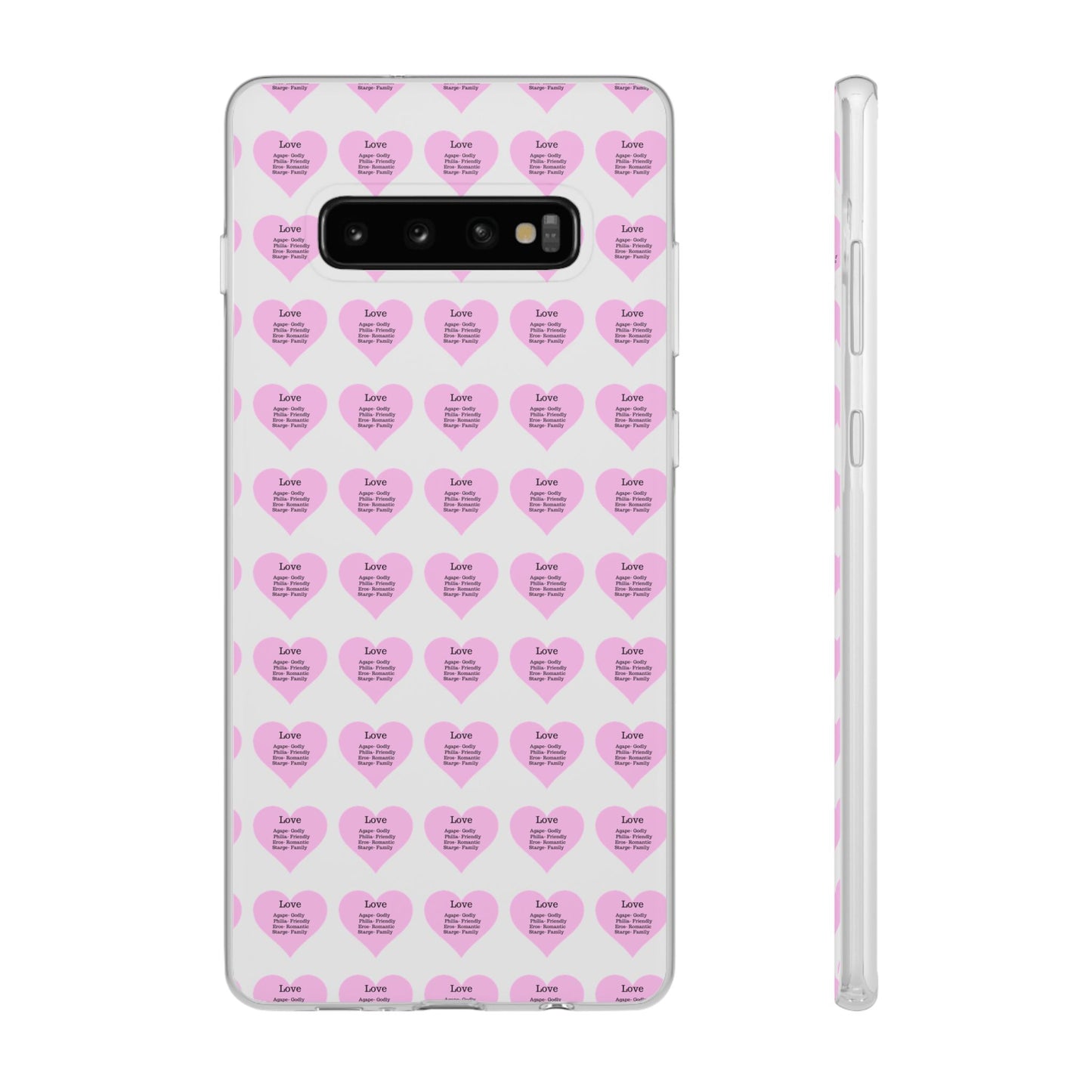 Pink Hearts Transparent Phone Case