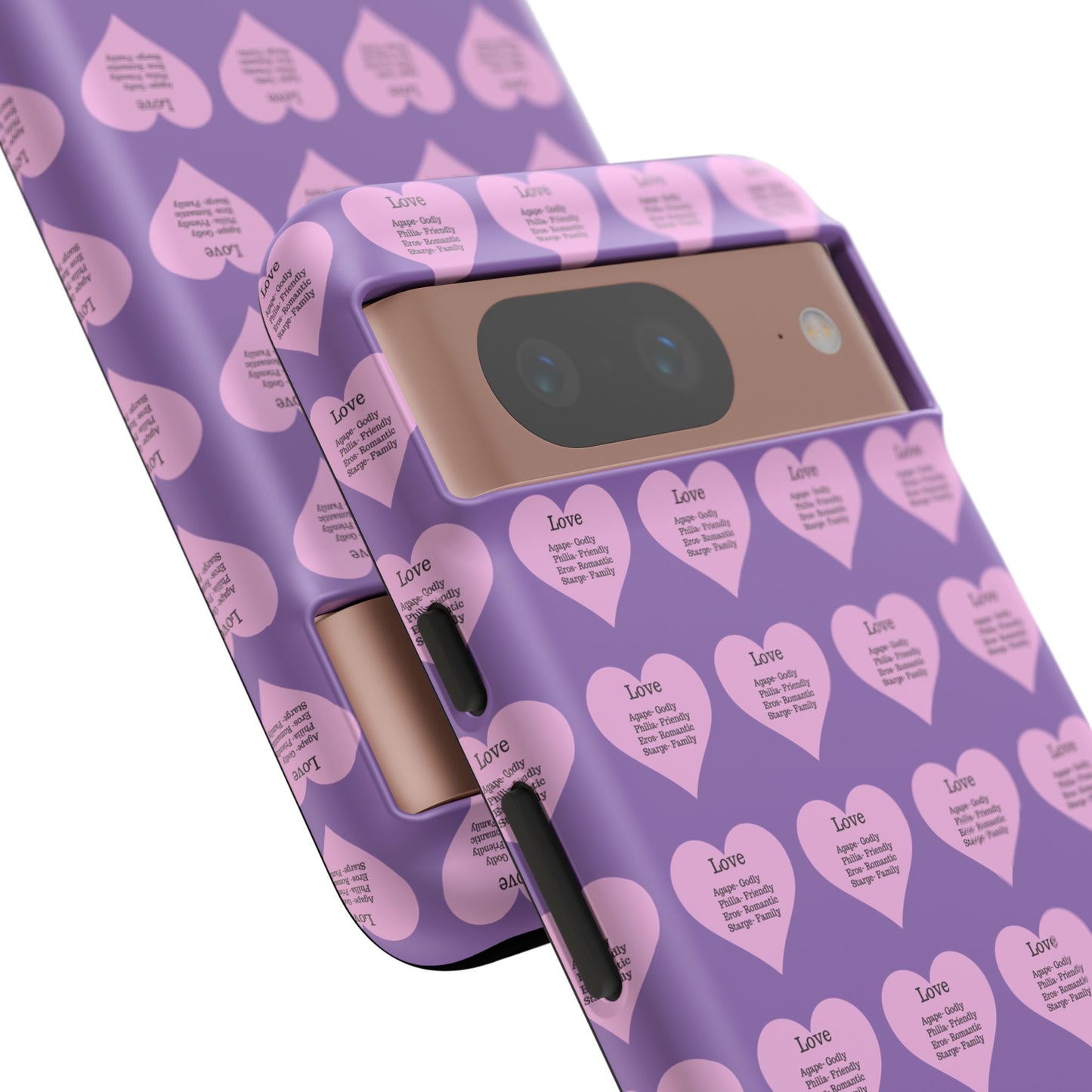 Hearts-A-Flutter Phone Case (iPhone, Google Pixel)(Light purple)
