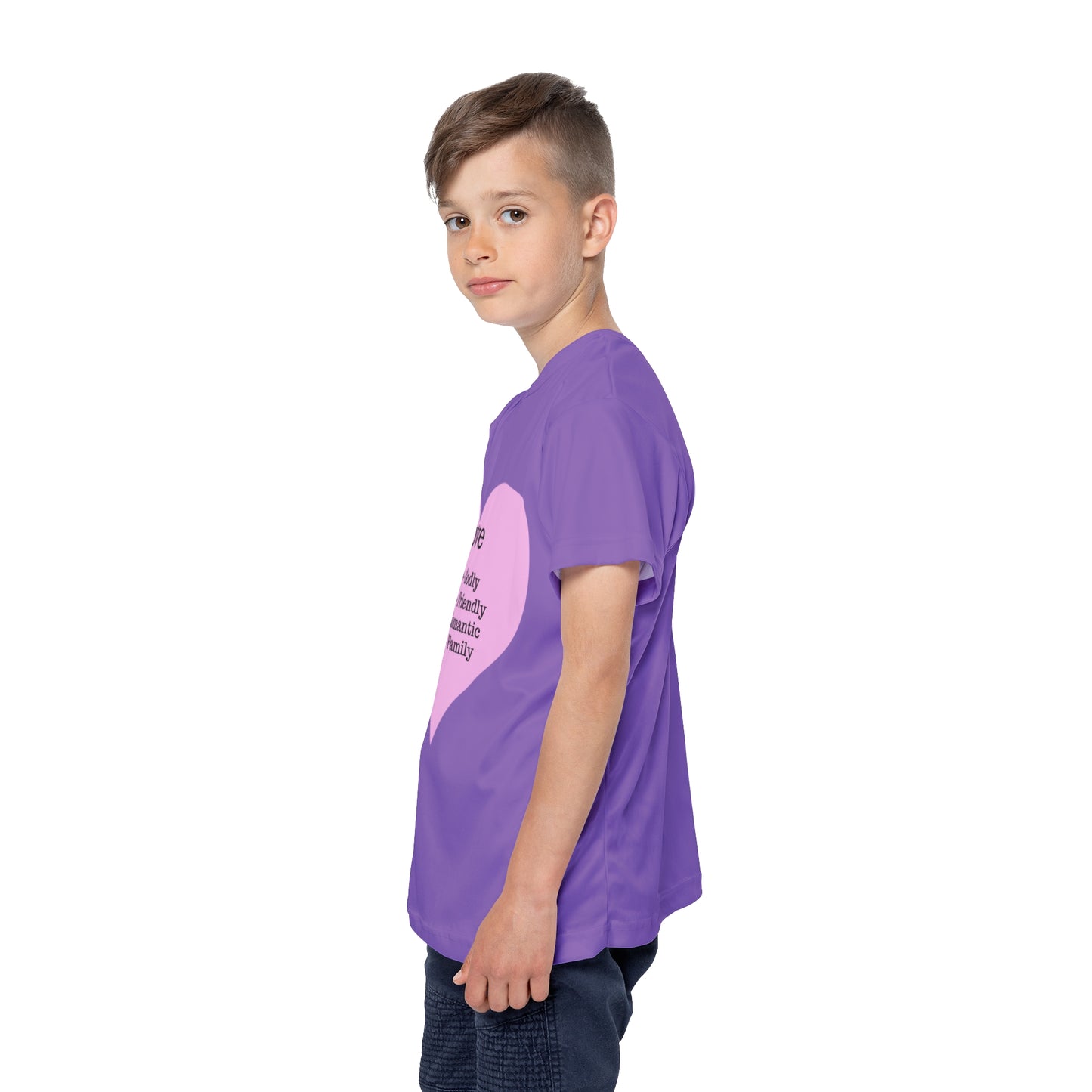 Types of Love Heart Kids Performance Jersey (Light purple)