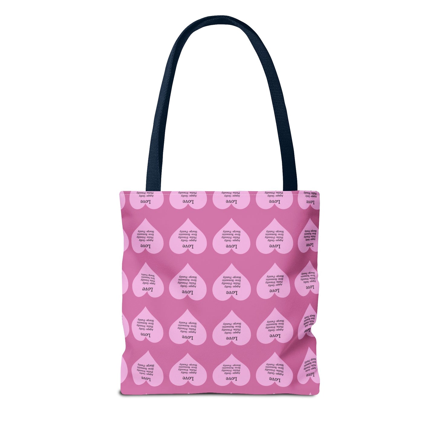 Pink Hearts Tote Bag (Light pink)