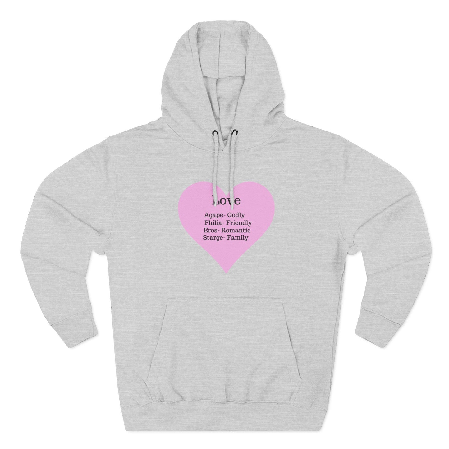 Cozy Heartfelt Love Fleece Hoodie | Soft Three-Panel Everyday Comfort