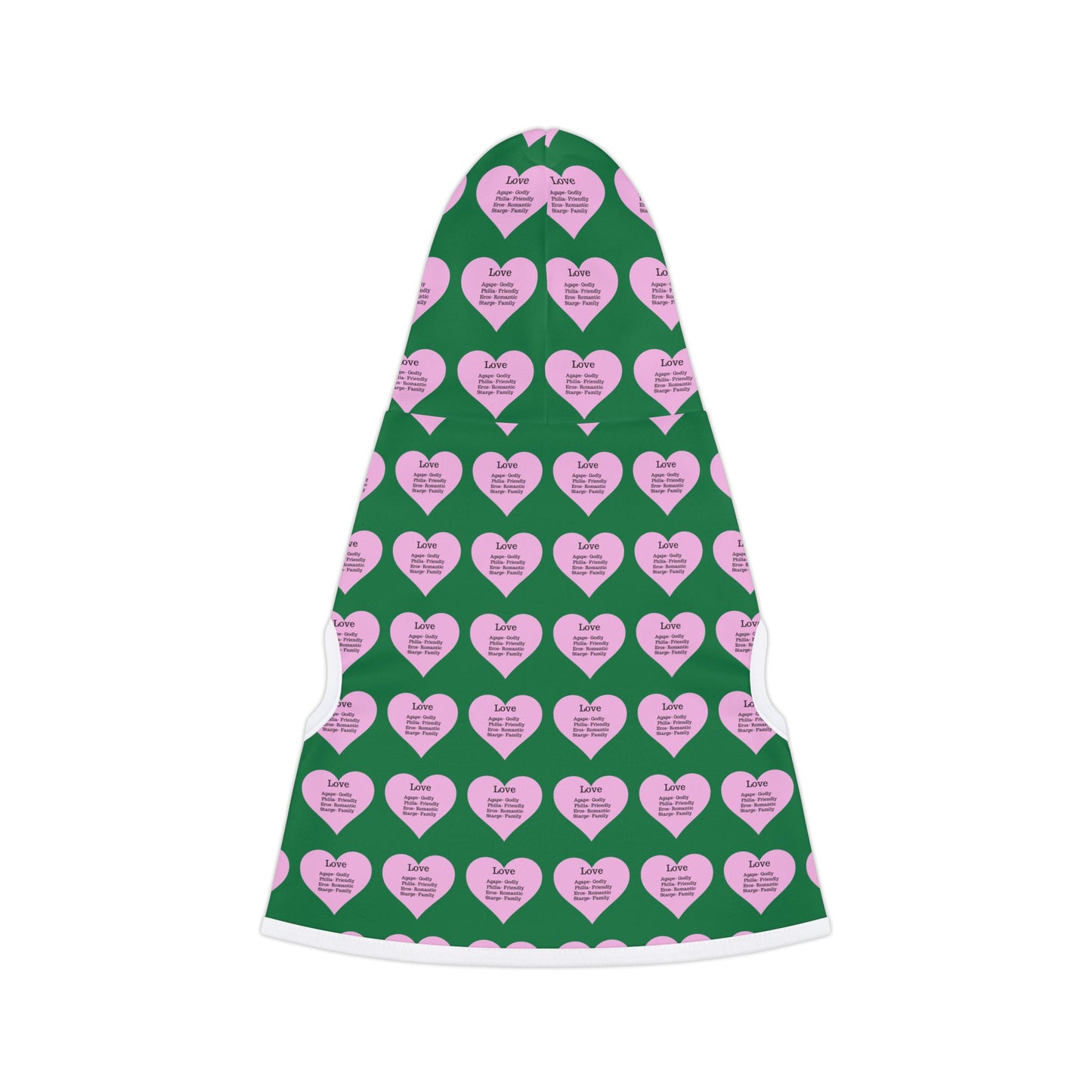 Charming Heart Pet Hoodie Pattern (Dark green)