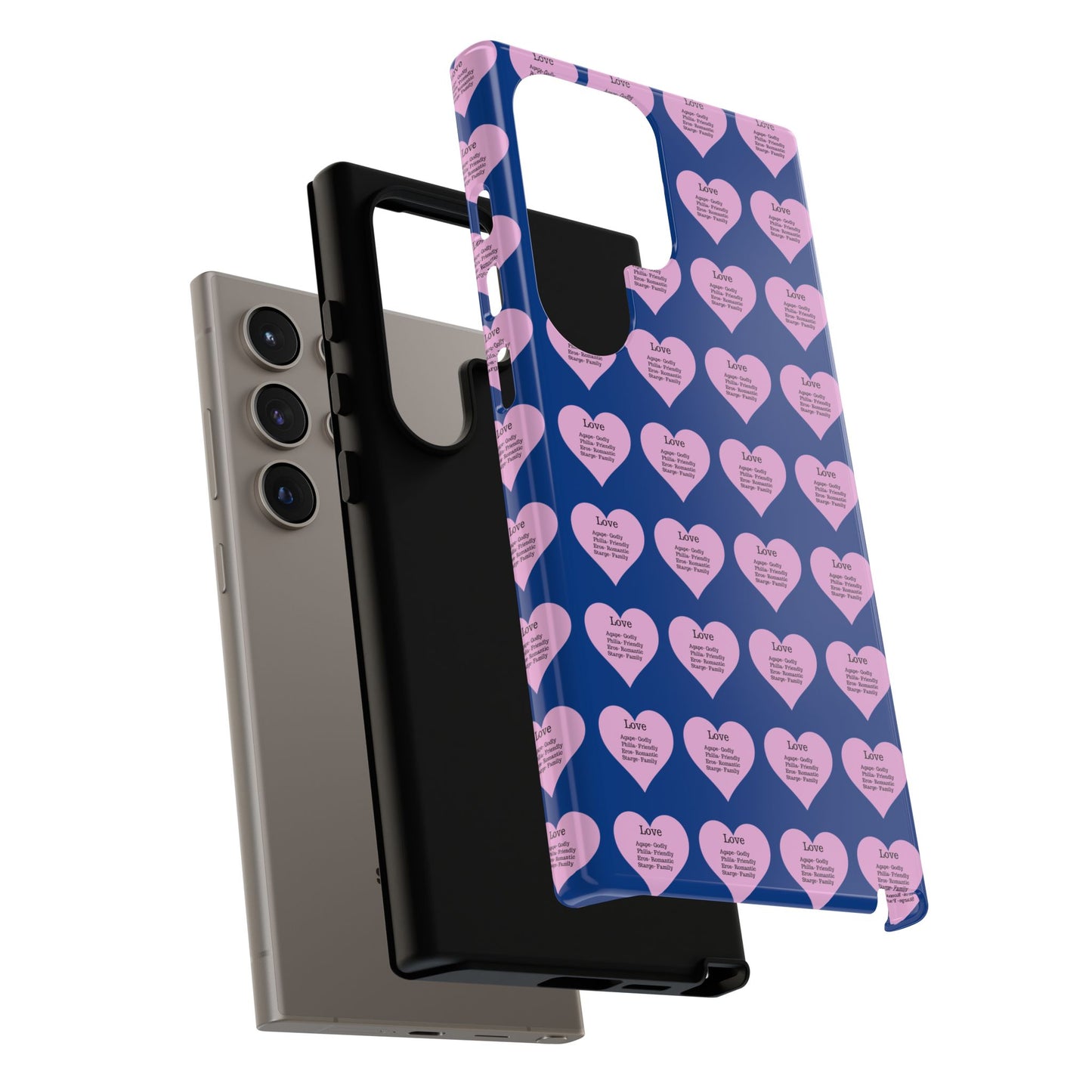 Hearts-A-Flutter Phone Case (Samsung)(Dark blue)