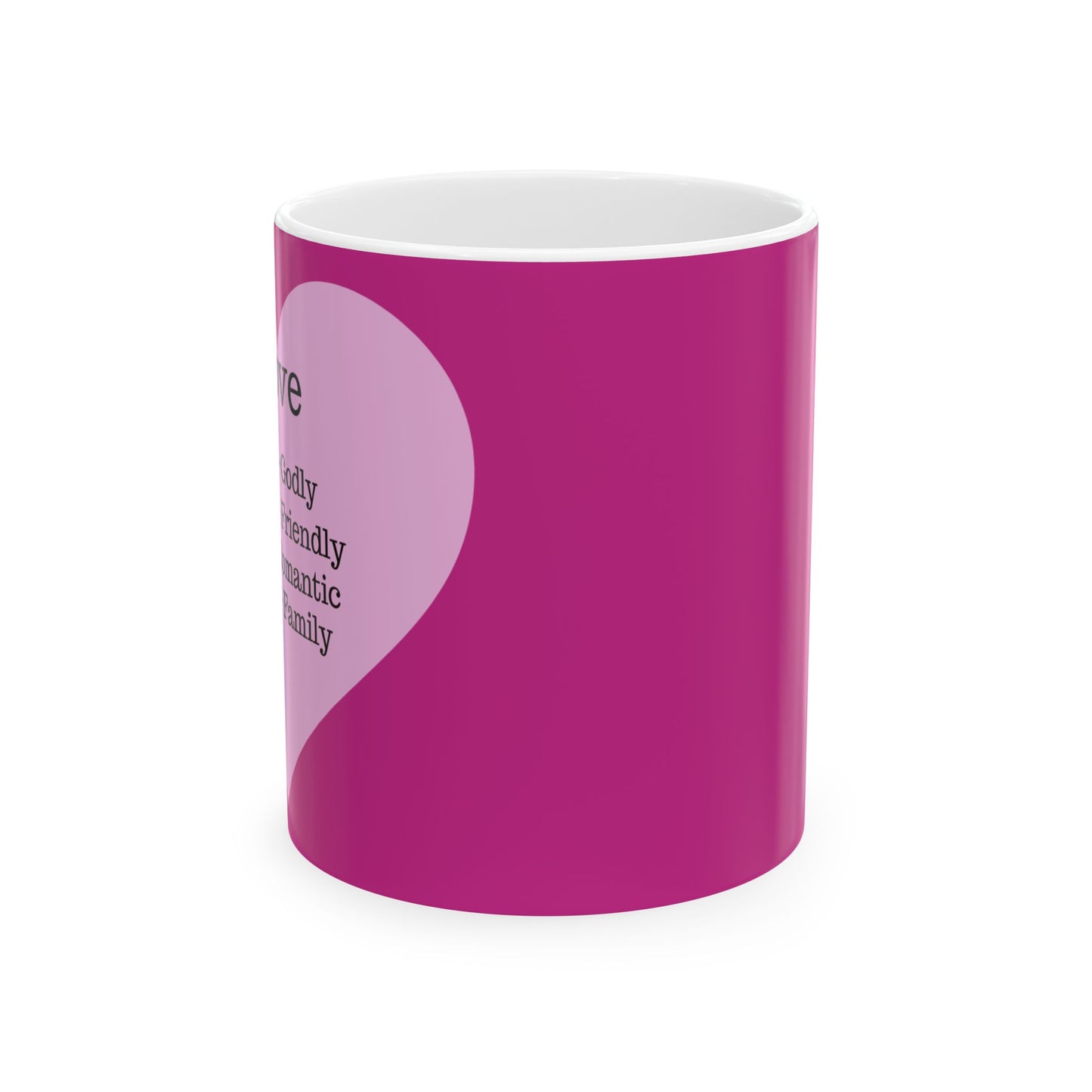 Charming Heart Ceramic Coffee Mug (Pink)