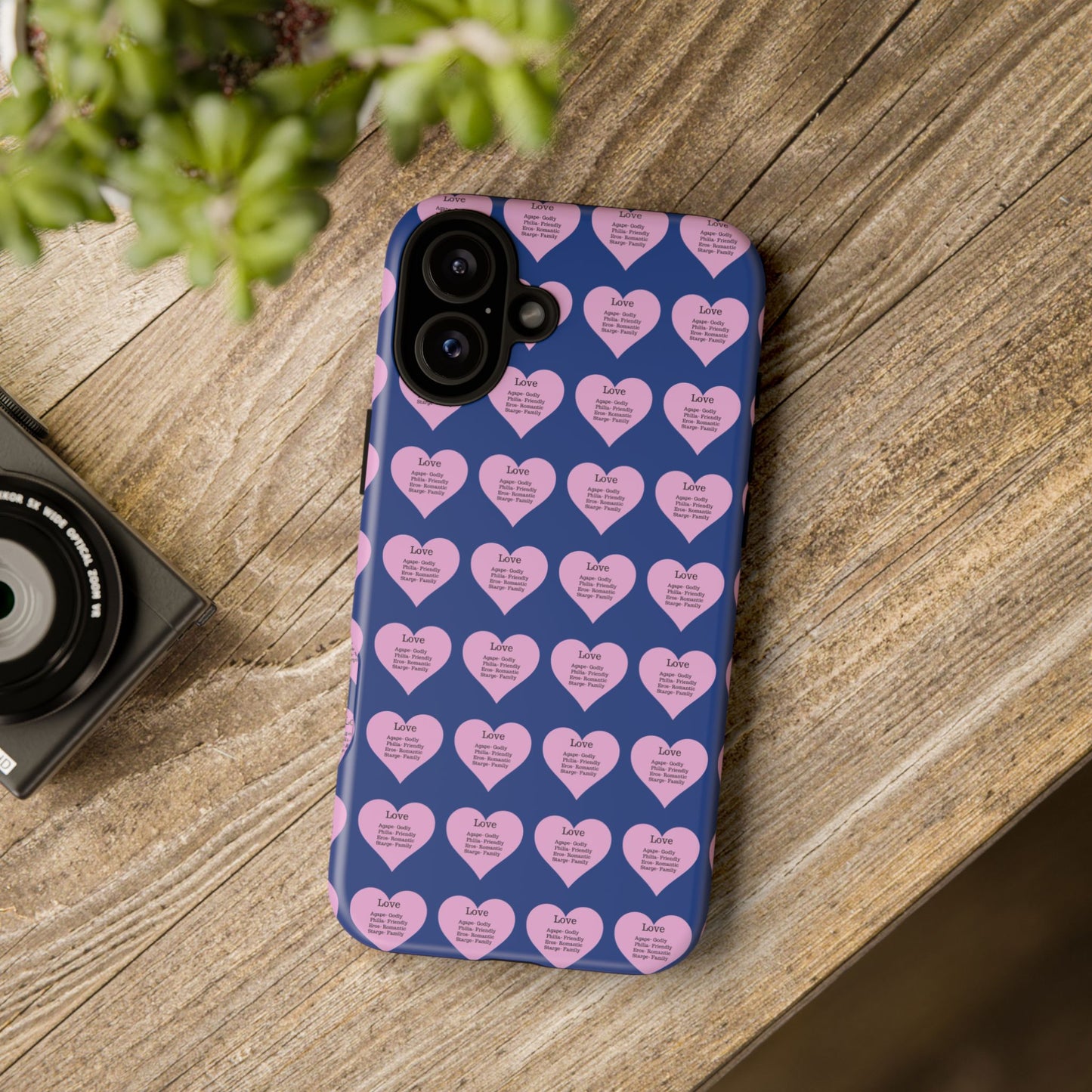 Hearts-A-Flutter Phone Case (iPhone, Google Pixel)(Dark blue)
