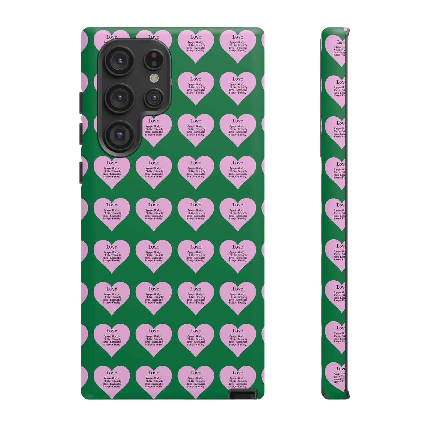 Hearts-A-Flutter Phone Case (Samsung)(Dark green)