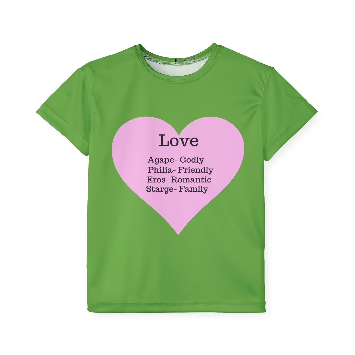 Types of Love Heart Kids Performance Jersey (Green)