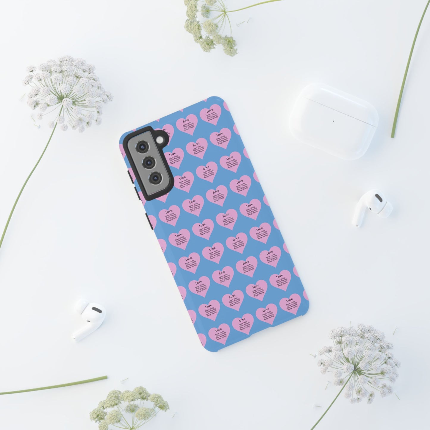 Hearts-A-Flutter Phone Case (Samsung)(Light blue)