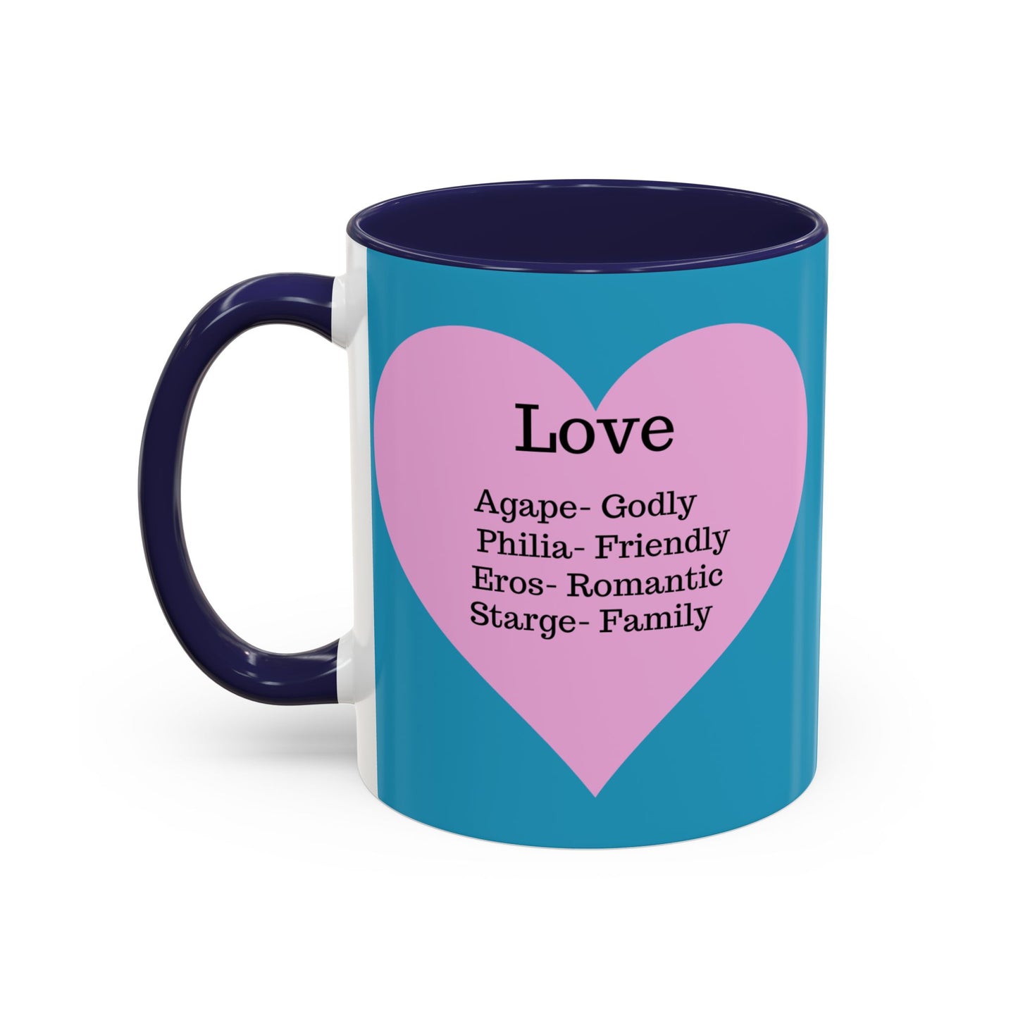 Charming Heart Accent Coffee Mug (Turquoise)