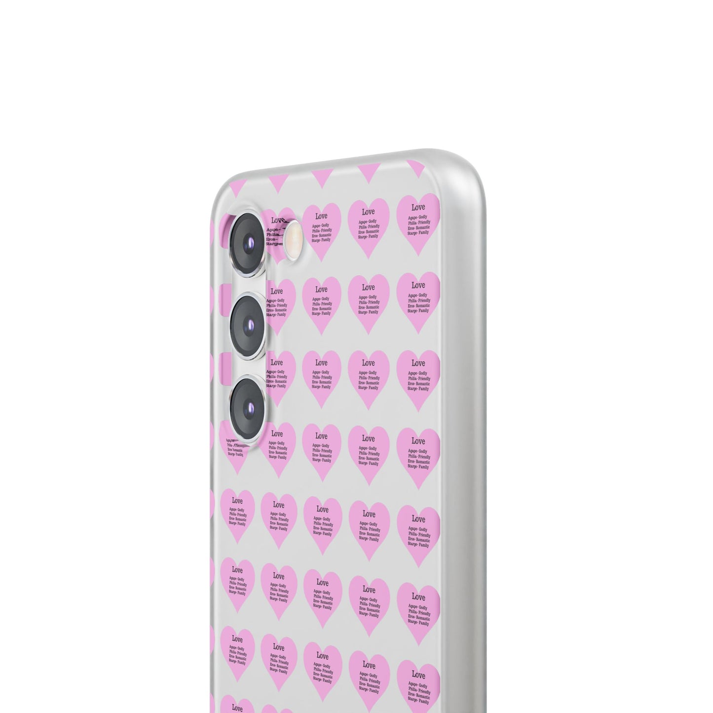 Pink Hearts Transparent Phone Case