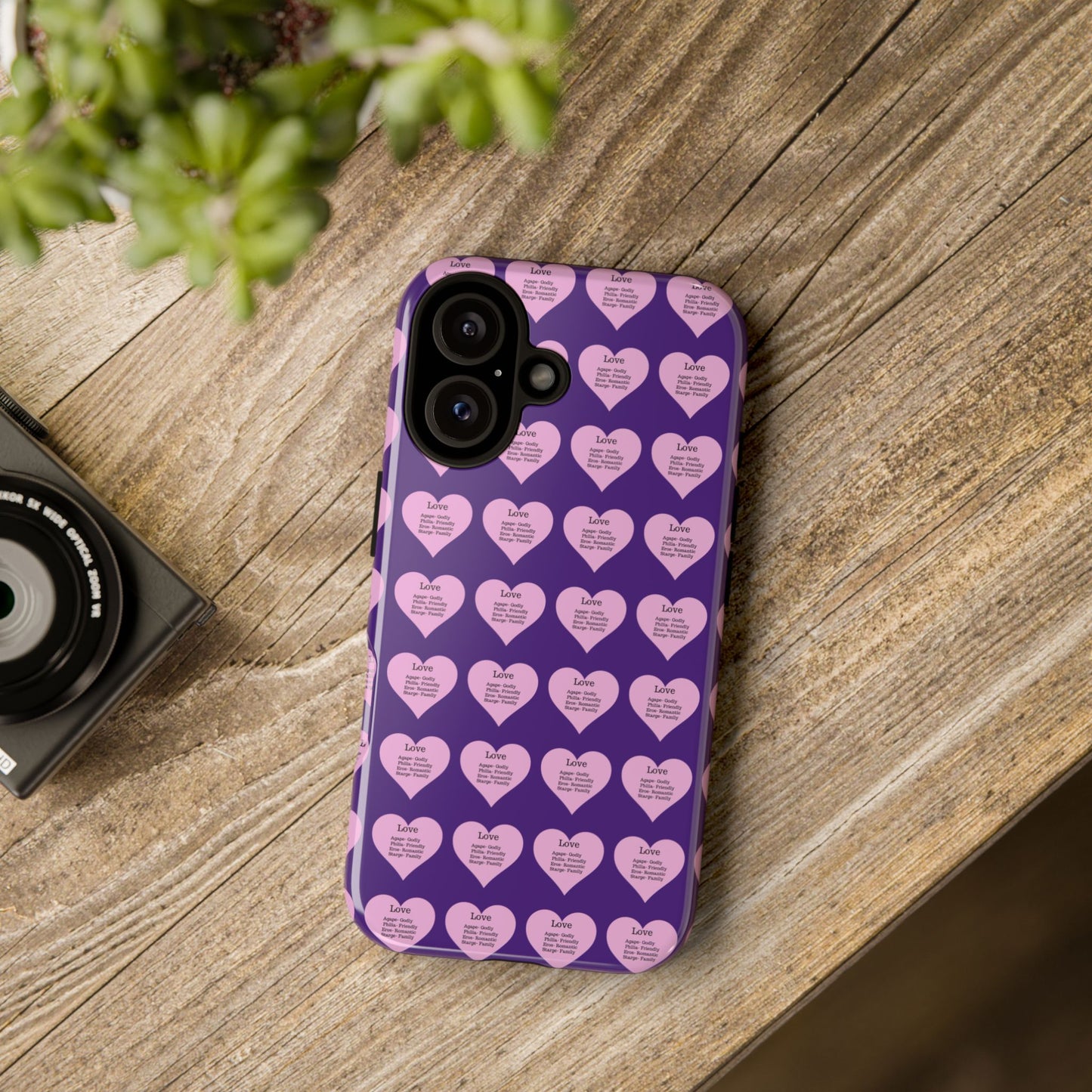 Hearts-A-Flutter Phone Case (iPhone, Google Pixel)(Purple)