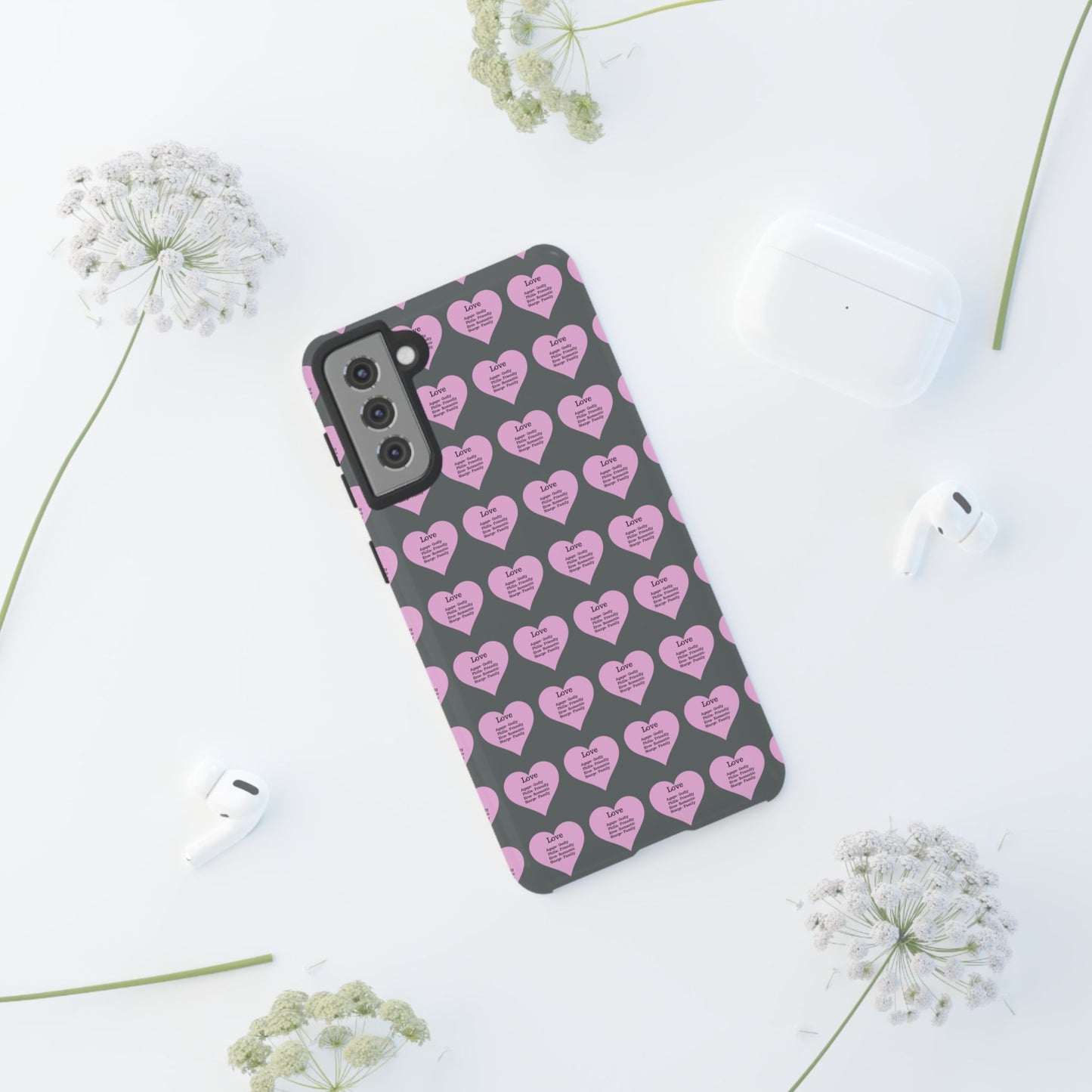Hearts-A-Flutter Phone Case (Samsung)(Dark grey)