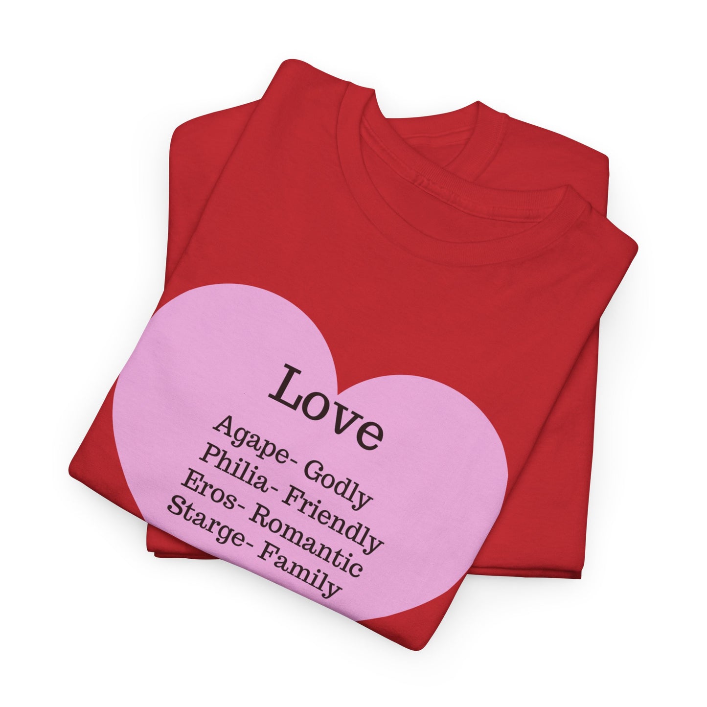 Unisex Love Heart Heavy Cotton T-Shirt - Comfortable Classic Fit Apparel