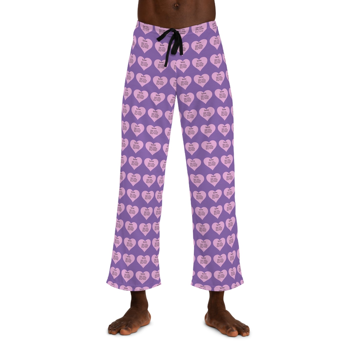 Men's All-Over Print Pajama Pants (Light Purple)