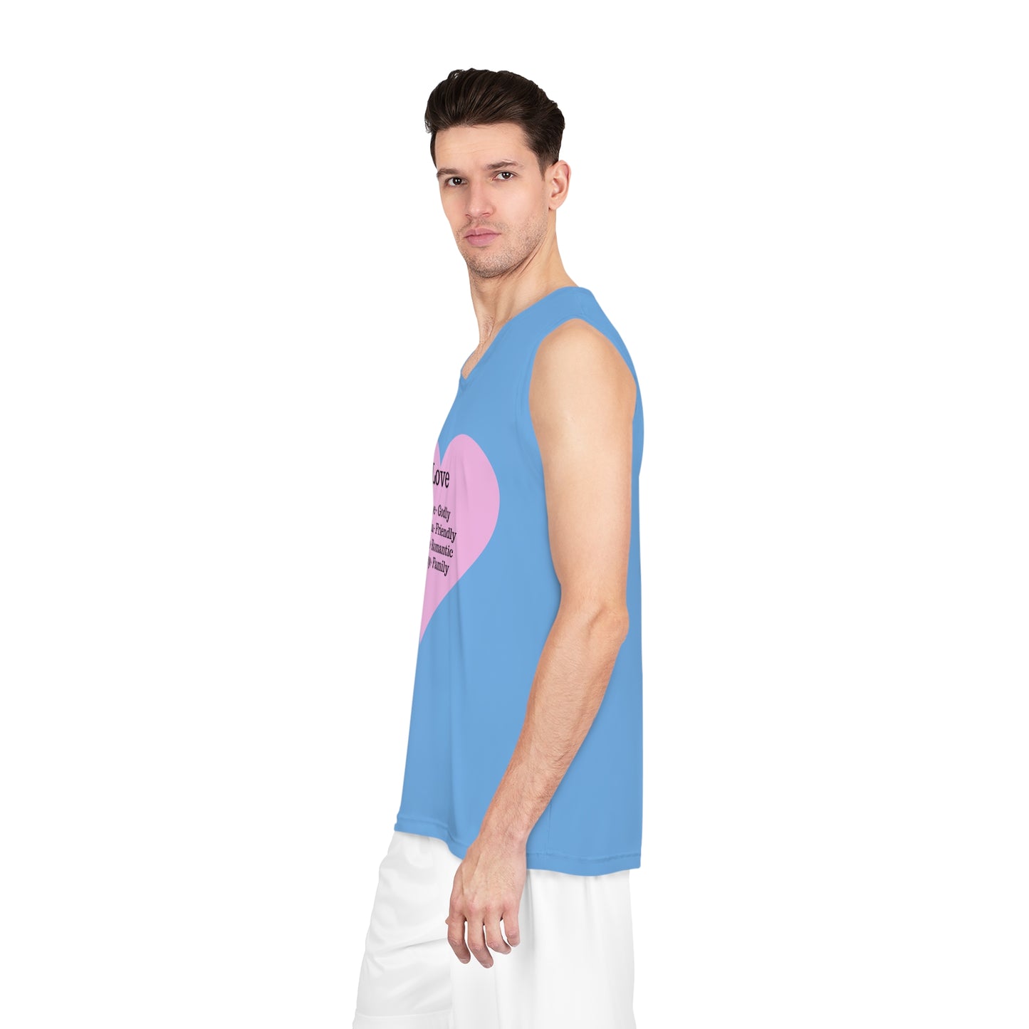 Love Heart Basketball Jersey (Light Blue)