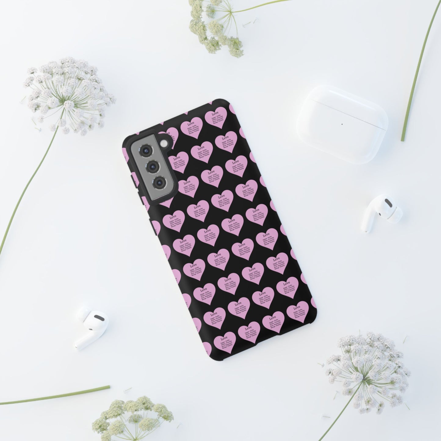 Hearts-A-Flutter Phone Case (Samsung)(Black)