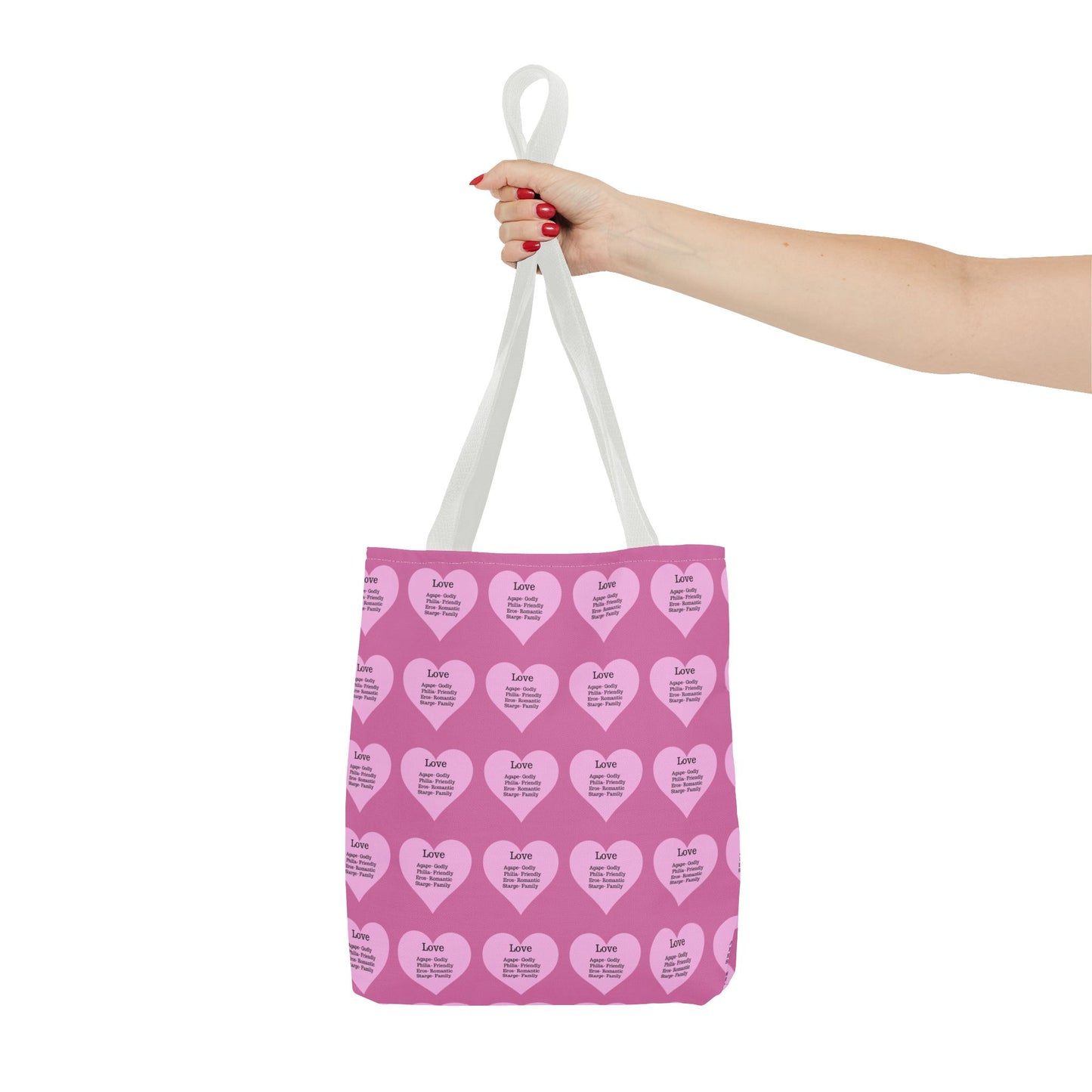 Pink Hearts Tote Bag (Light pink)