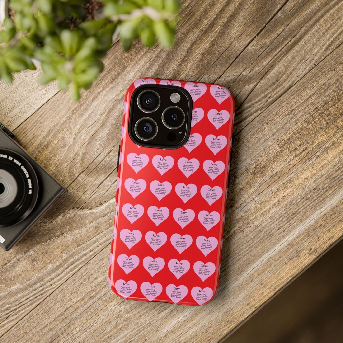 Hearts-A-Flutter Phone Case (iPhone, Google Pixel)(Red)
