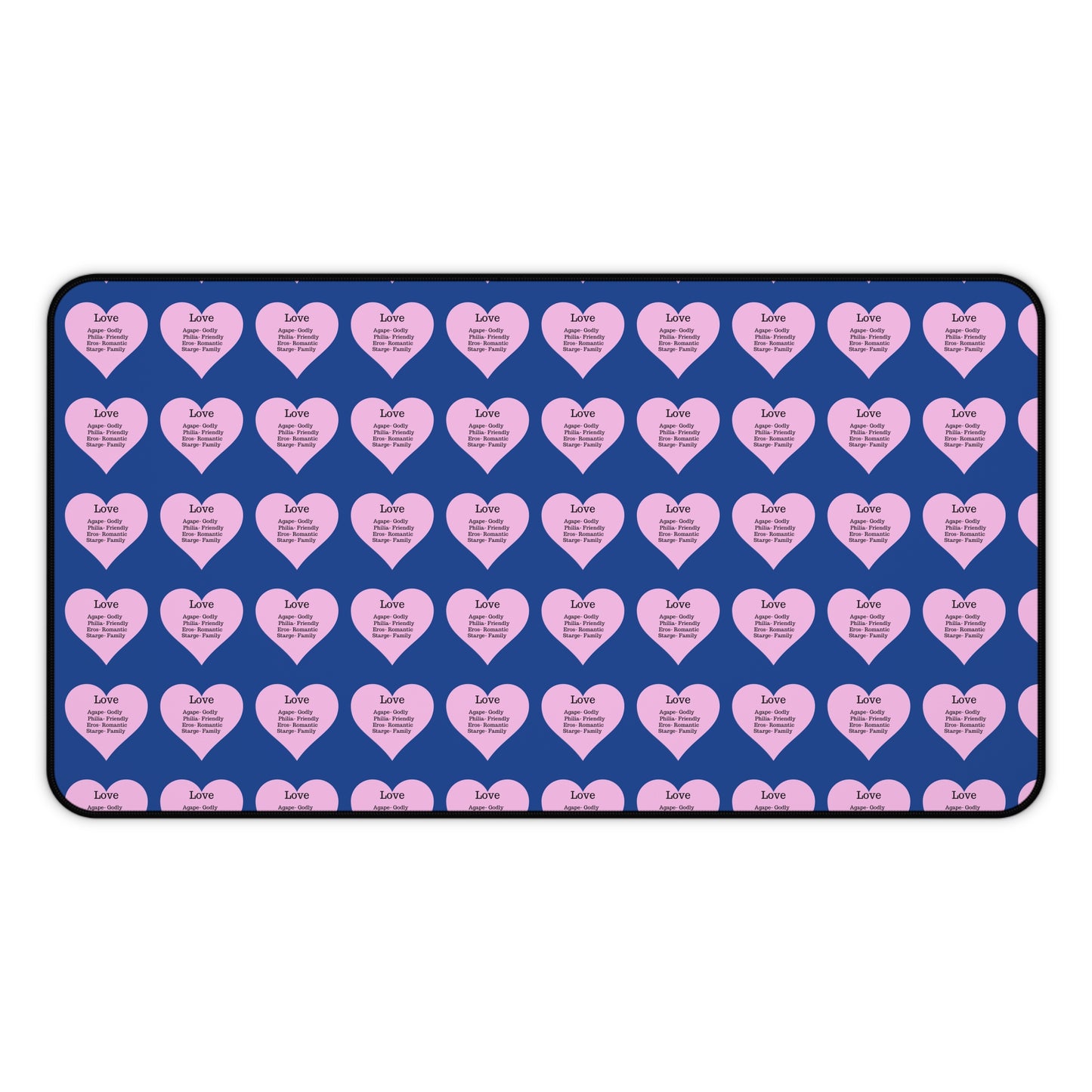 Love Hearts Desk Mat (Dark blue)