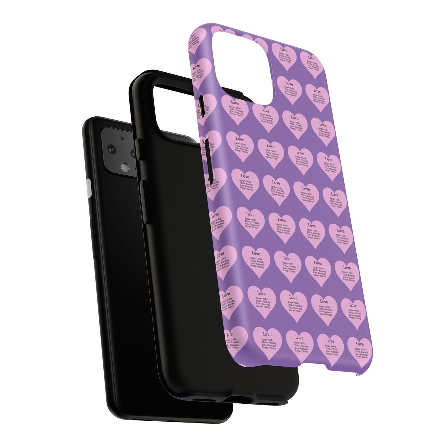 Hearts-A-Flutter Phone Case (iPhone, Google Pixel)(Light purple)