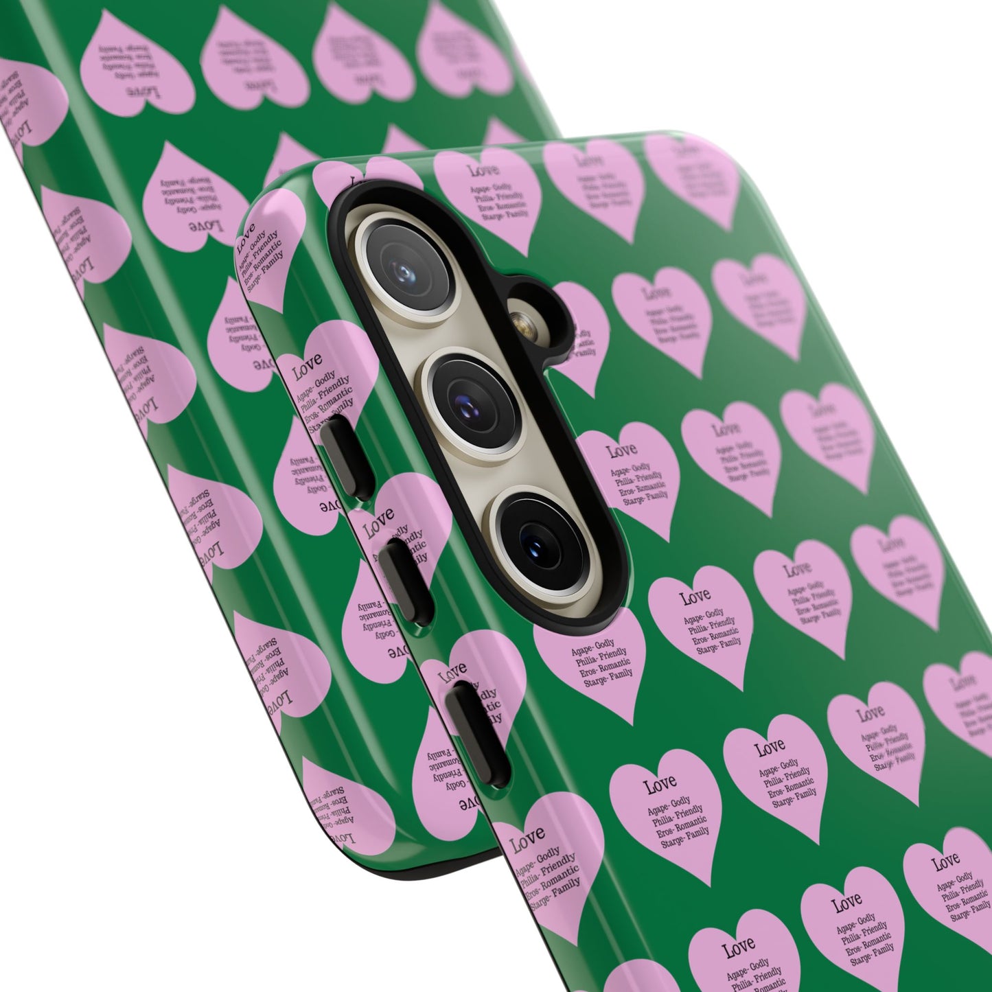 Hearts-A-Flutter Phone Case (Samsung)(Dark green)