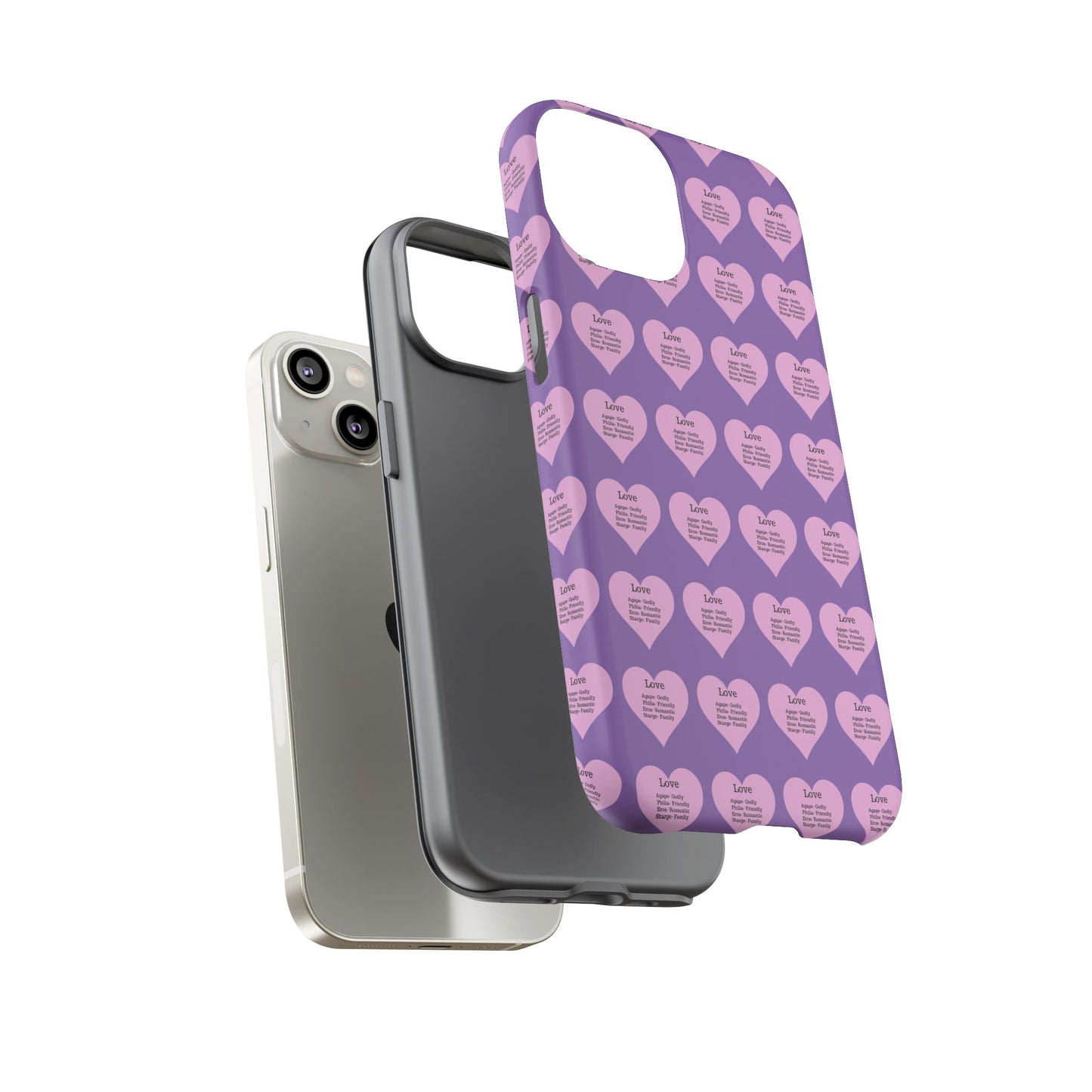 Hearts-A-Flutter Phone Case (iPhone, Google Pixel)(Light purple)