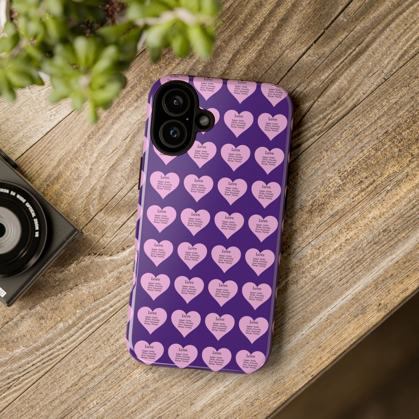 Hearts-A-Flutter Phone Case (iPhone, Google Pixel)(Purple)