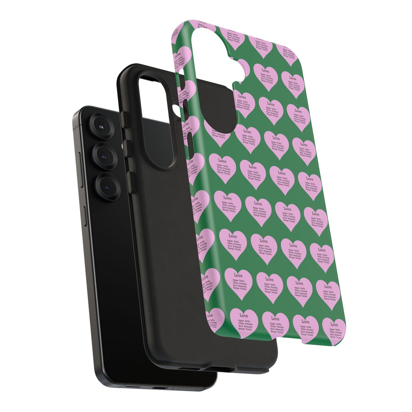 Hearts-A-Flutter Phone Case (Samsung)(Dark green)