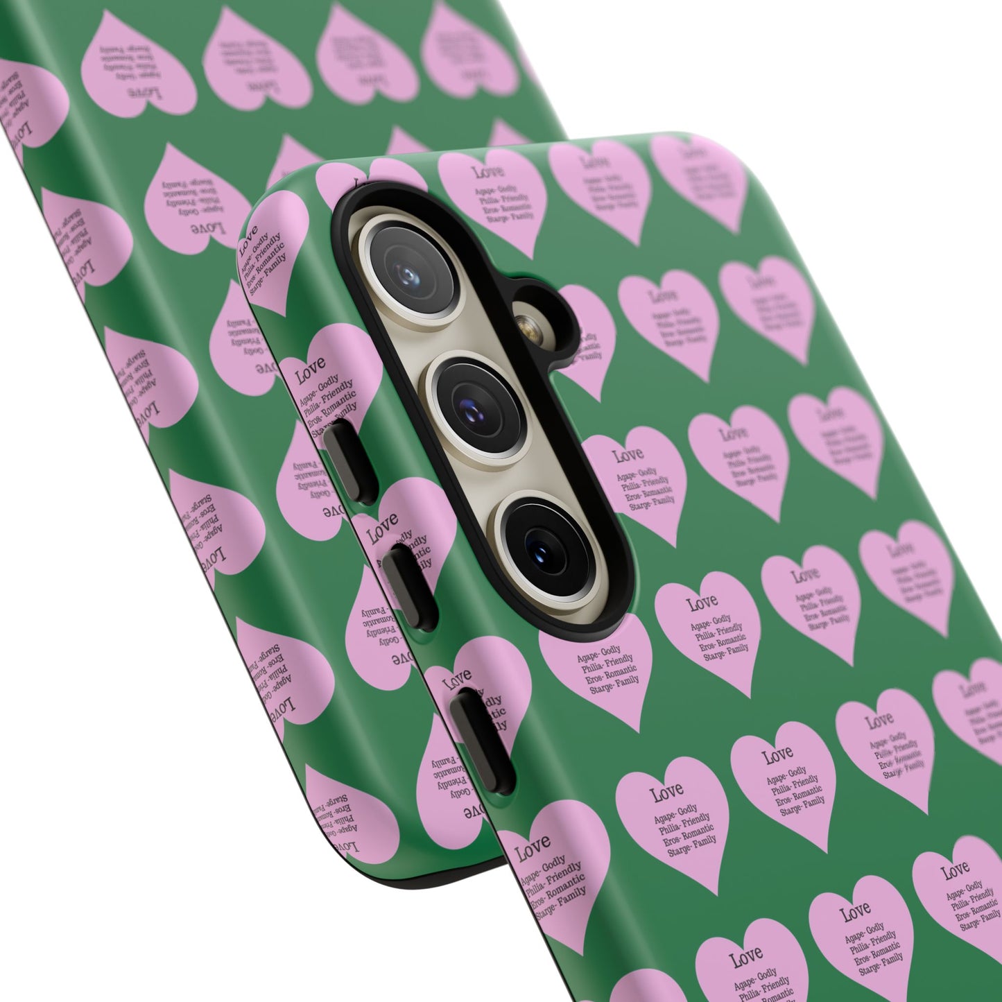 Hearts-A-Flutter Phone Case (Samsung)(Dark green)