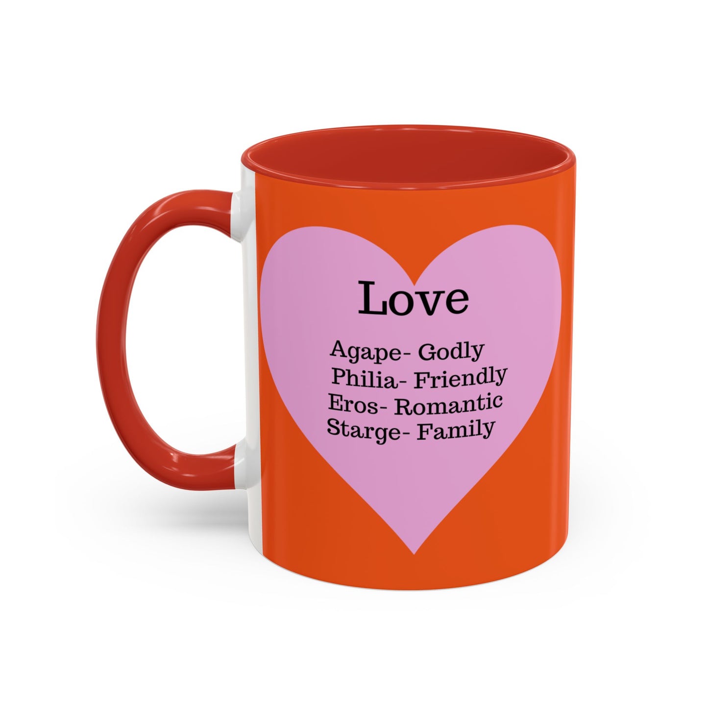 Charming Heart Accent Coffee Mug (Orange)