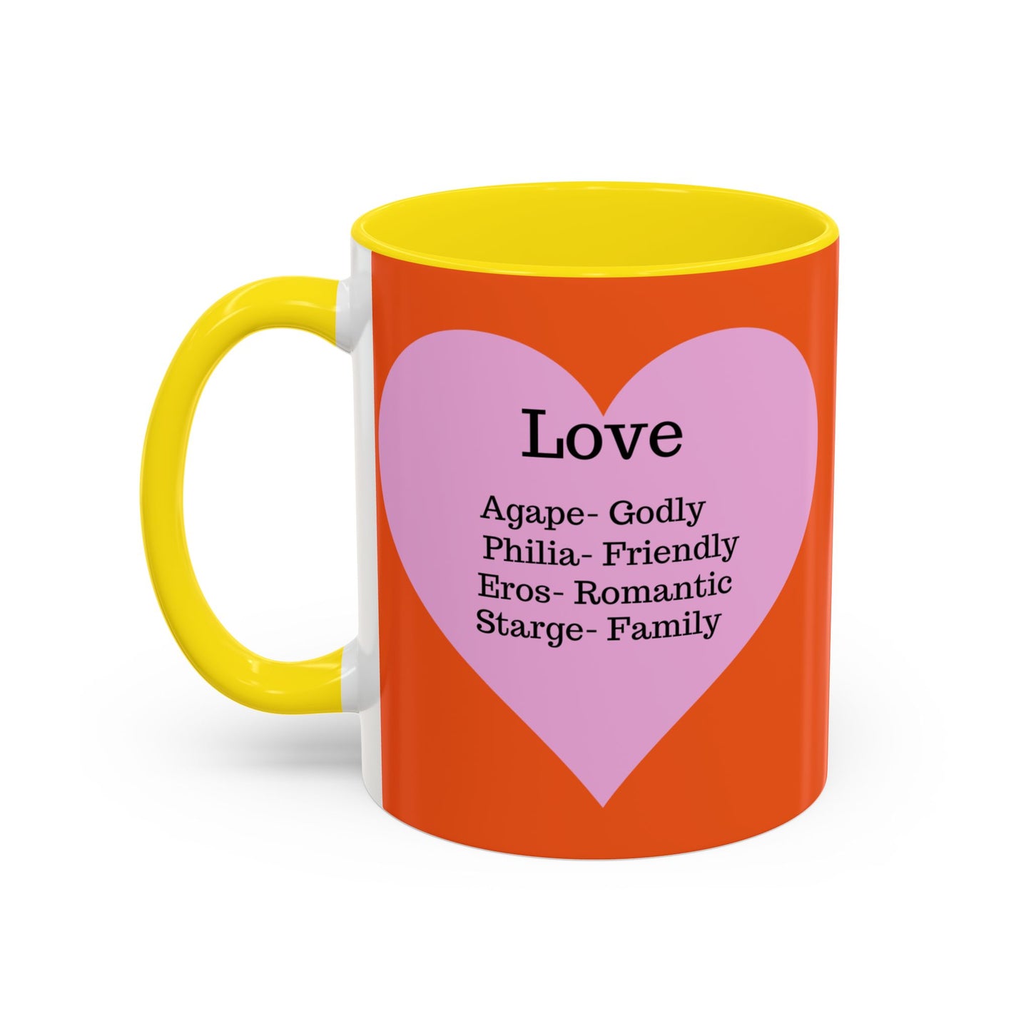 Charming Heart Accent Coffee Mug (Orange)