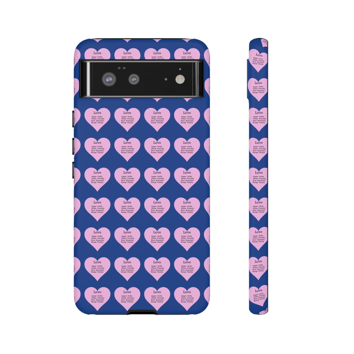 Hearts-A-Flutter Phone Case (iPhone, Google Pixel)(Dark blue)