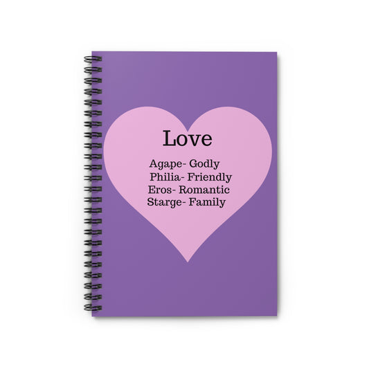 Charming Heart Spiral Notebook - Ruled Pages (Light purple)